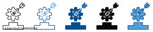 Goal icon set multiple style collection