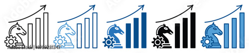Business Strategy icon set multiple style collection