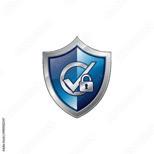 Security checkmark shield with padlock icon.