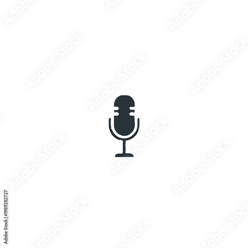 Simple black microphone icon on white.