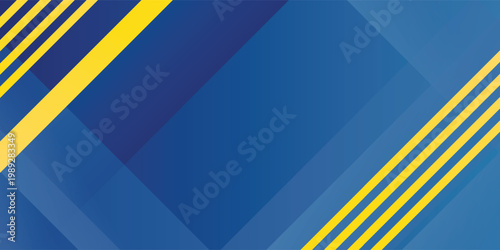 Latar belakang spanduk biru abstrak dengan garis emas dan desain pola elemen konsep panah. Gaya latar belakang keren. Vektor Eps10