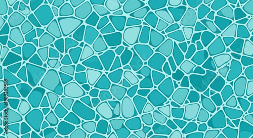 Seamless Vector Pattern of Turquoise Pool Water Surface with Caustic Light Reflections