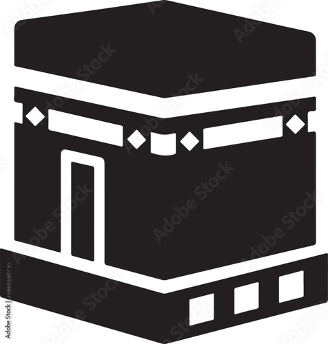 Kaaba silhouette, mecca islamic 4 cube black