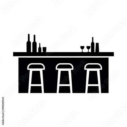 Bar stools at a counter top.
