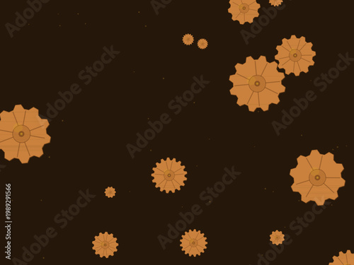 Industrial Steampunk Gears Clockwork Pattern Design