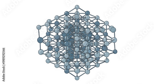 3D Molecular Crystal Lattice Structure Model