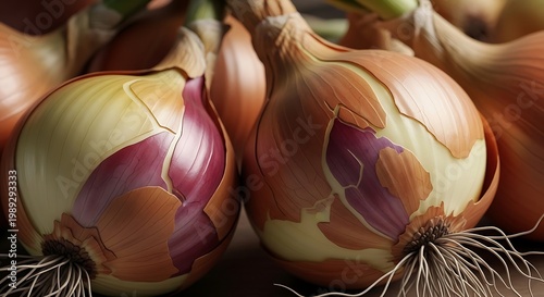 Fresh Onions in Close Up.