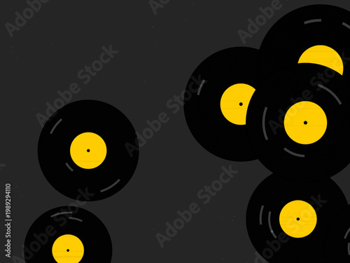 Vinyl Record Disc Groove Pattern Retro Background