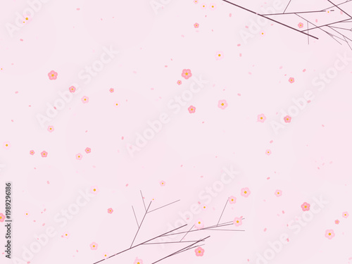 Sakura Cherry Flower Petal Pattern Background