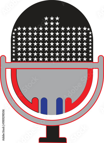 Microphone Icons Vector Collection, Karaoke Podcast Studio Microphones, Audio Recording and Streaming UI Web Mobile Icon Design