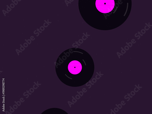 Vintage Record Vinyl Groove Music Pattern Design Backdrop