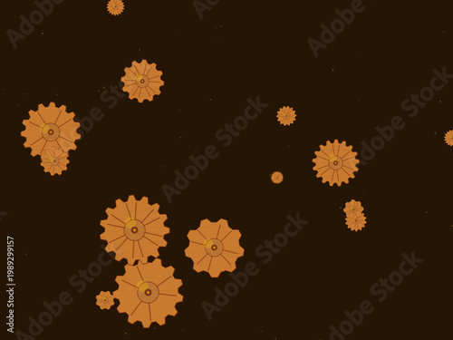 Steampunk Gears Mechanical Pattern Industrial Background