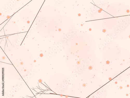 Japanese Sakura Cherry Tree Pattern Background