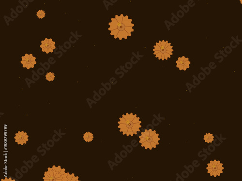 Vintage Industrial Steampunk Gear Pattern Design Backdrop