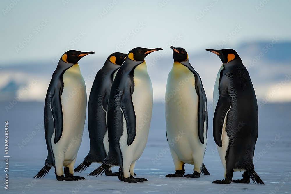 Fototapeta premium King penguins, wildlife, Antarctica, birds, nature, ice
