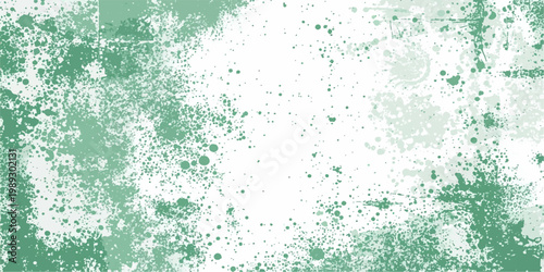 Abstract green grunge paint texture background with water splash, liquid drops and icy winter pattern illustration