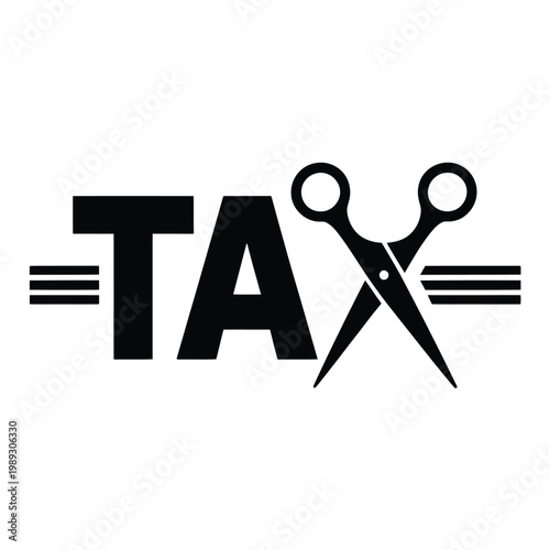 Scissors cutting through text represents the concept of reducing government tax expenditures.