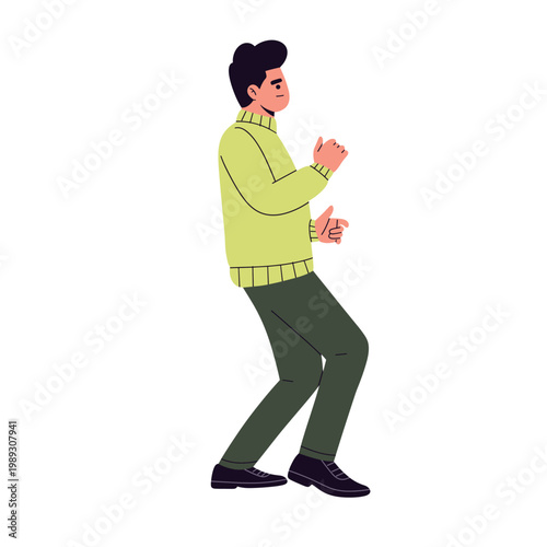 Flat illustration of diverse people dancing in different poses and styles. ideal for concepts of fun, activity, lifestyle, music, celebration, happiness and social interaction.