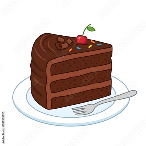 Chocolate cake with cherry on top.