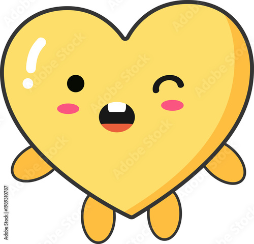 Colorful Smiling Heart Character