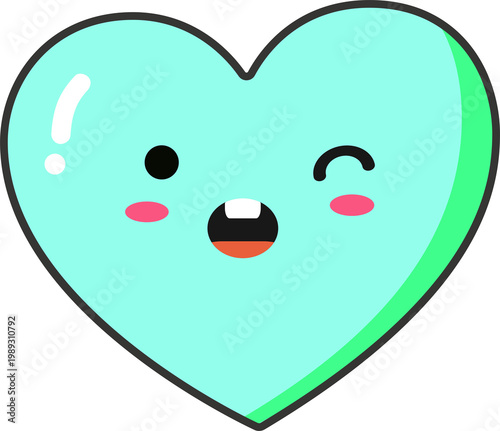 Colorful Smiling Heart Character