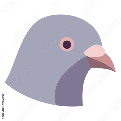 Pigeon head icon as a symbol of the person chronotype. Minimalist vector illustration of a bird representing early riser behavior and circadian rhythm research concept