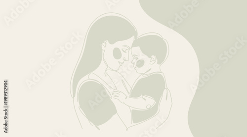 Gentle Embrace A Tender Moment of a Mother Holding Her Child Close