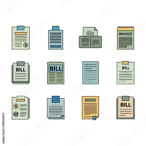Collection of various invoice documents.