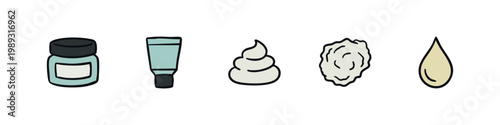 Doodle icons for skincare and cosmetic products