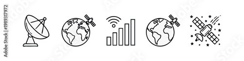 Sketch style technology and communication icons