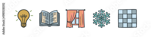 Miscellaneous Icons: Window, Squares, Magnifying Glass, Ghost, Bottle
