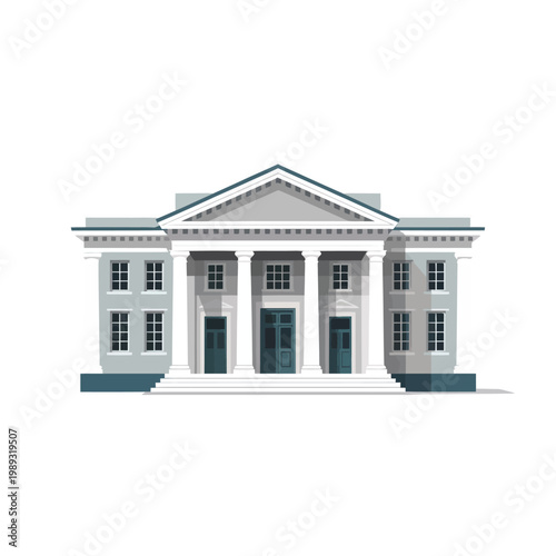 Courthouse stands with grand pillars and a pediment representing justice and legal systems today.