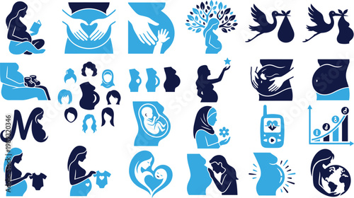 Summer vacation icons featuring flip flops, sun, beach and travel items.