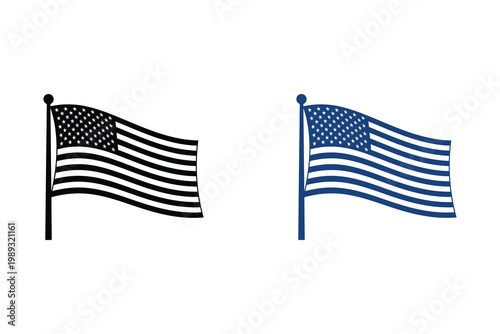 Usa independence day american flags silhouette celebrating freedom and patriotism