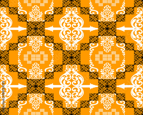 Abstract geometric ethnic pattern design. Aztec fabric carpet mandala ornament ethnic chevron textile decoration wallpaper.