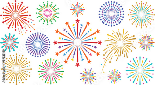 Golden burst of light with stars and dots on white background