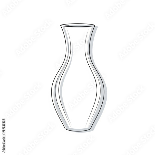 Transparent Glass Vase with Unique Shape.