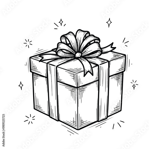 Delicate wrapped gift box with bow for celebration and surprise moments.