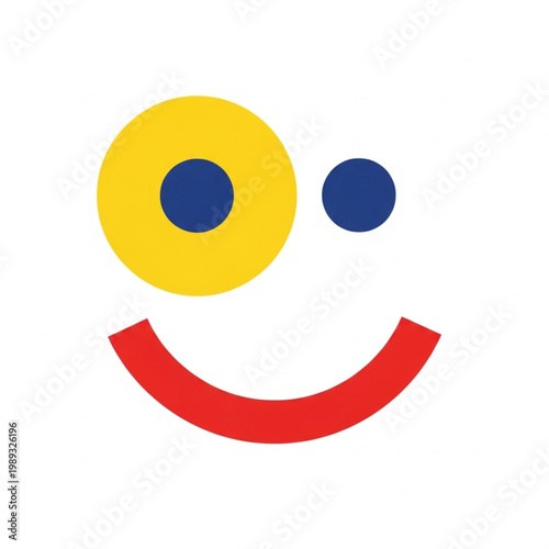 Yellow Smiley Face with Blue Eyes.