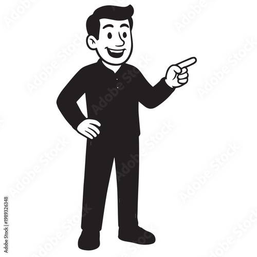 a human pointing to himself  in black and white