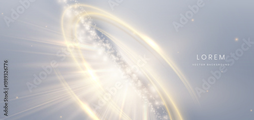 Gold ring overlapping with gold lighting effect sparkling