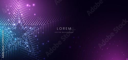 Star dotted blue glowing on dark background. Celebration futuristic concept.