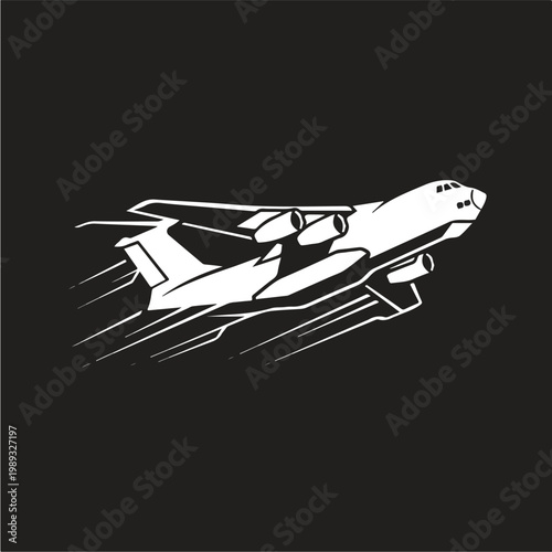 Airplane in Motion Flying Fast.