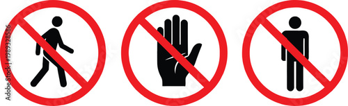Prohibited actions involving people and touching in public areas Vector