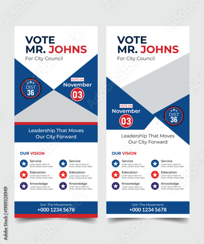 modern election rollup banner illustrator design. political election voting publicity banner design. editable promotion advertisement for x-banner, flyer, profile, brochure, display, vector layout tem