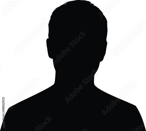 Black silhouette of a man's head and shoulders