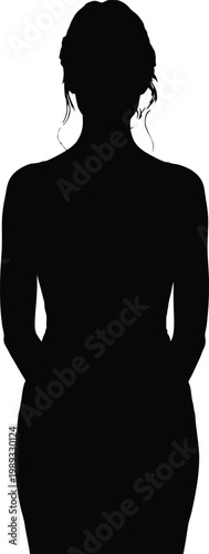 Black silhouette of a woman with her back turned female