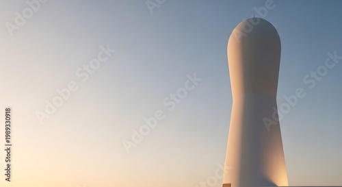 Abstract white tower against clear sky