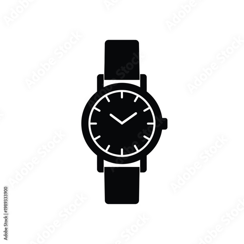Classic wristwatch vector illustration isolated on white background