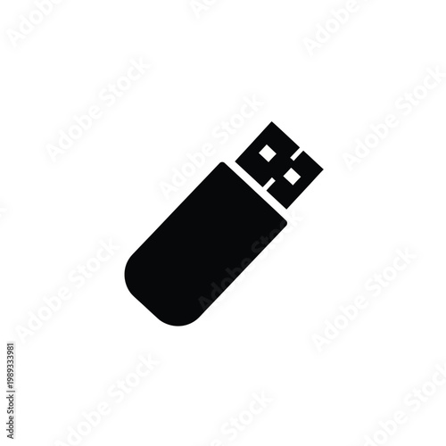 Portable usb flash drive silhouette icon for digital file management